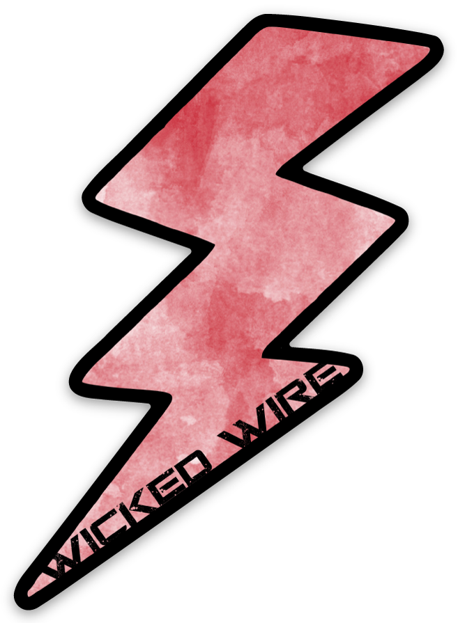 Red Watercolor Lightning Bolt Sticker
